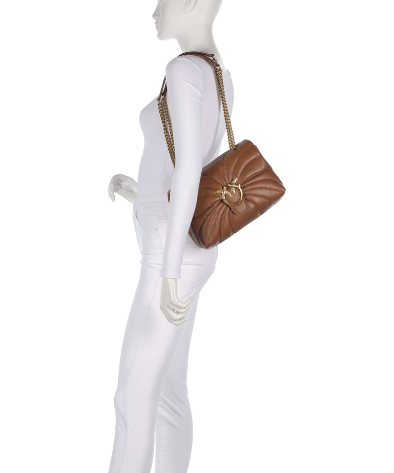 Pinko Love Puff Classic Schultertasche marrone/leone/antique gold