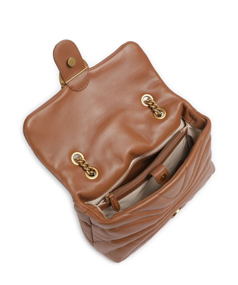 Pinko Love Puff Classic Schultertasche marrone/leone/antique gold