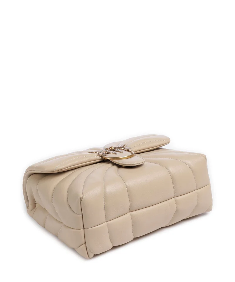 Pinko Love Puff Classic Schultertasche beige/grigio fumo/antique gold
