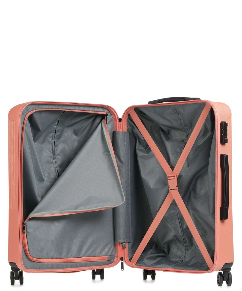 Travelite Bali 4-Rollen Trolley koralle