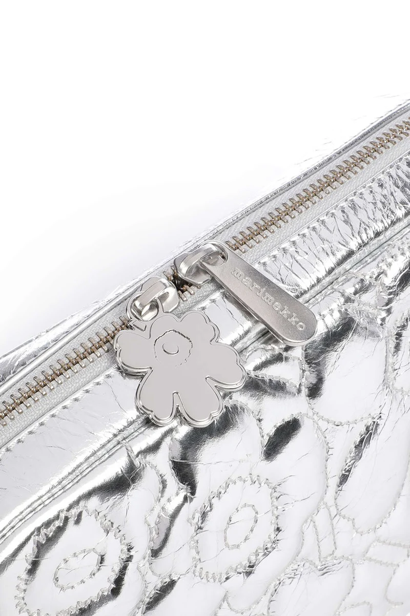 Marimekko Gratha Soft Unikko Umhängetasche silver