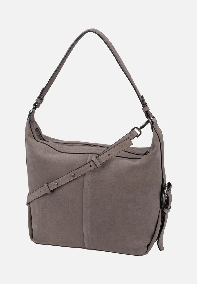 Paris II Hobo M Hydro Suede Neutral Grey - Hobo Bag