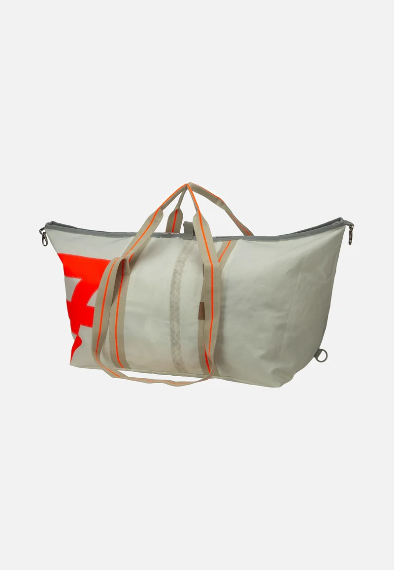 Kutter XL Weiss/Zahl Neonorange - Dufflebag