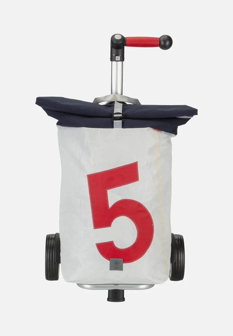 Steg Weiss/Navy/Zahl 5 Rot - Einkaufstrolley