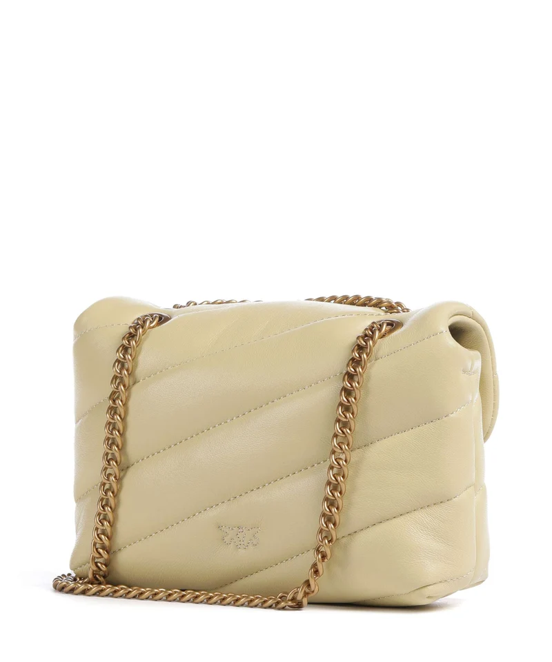 Pinko Love Puff Baby Schultertasche giallo vaniglia/antique gold
