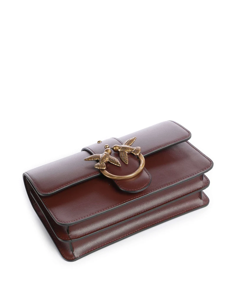 Pinko Love One Mini Umhängetasche burgundy wine/antique gold