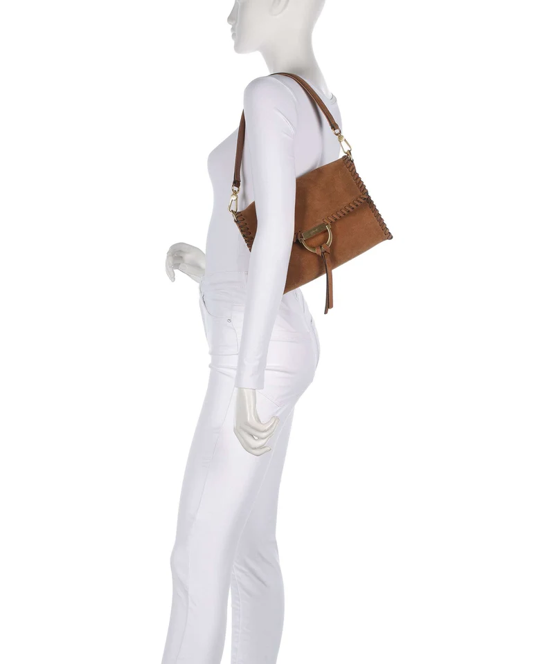 Abro Suede Temi Stitch Schultertasche cuoio