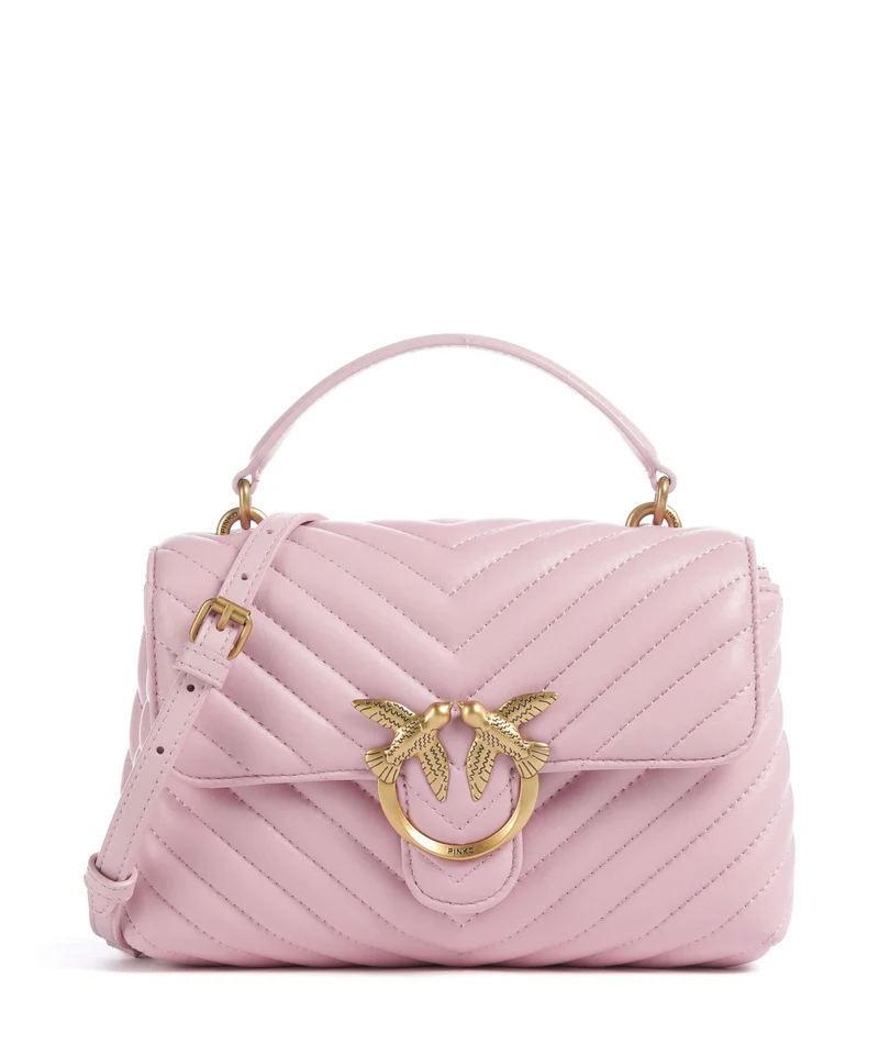 Pinko Love Lady Puff Mini Handtasche rosa chiaro/antique gold