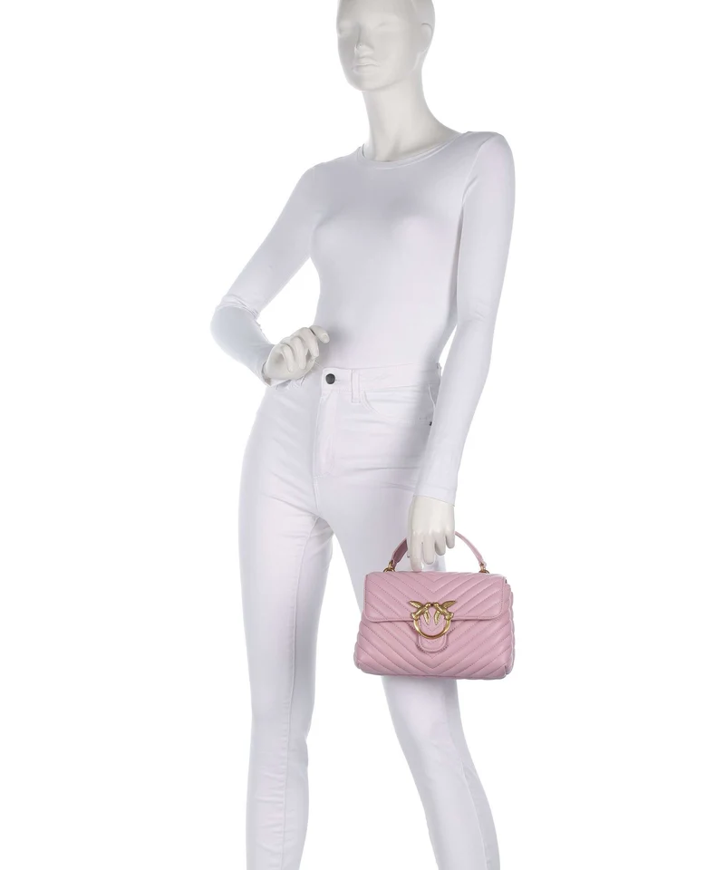 Pinko Love Lady Puff Mini Handtasche rosa chiaro/antique gold