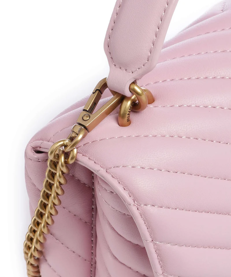 Pinko Love Lady Puff Mini Handtasche rosa chiaro/antique gold