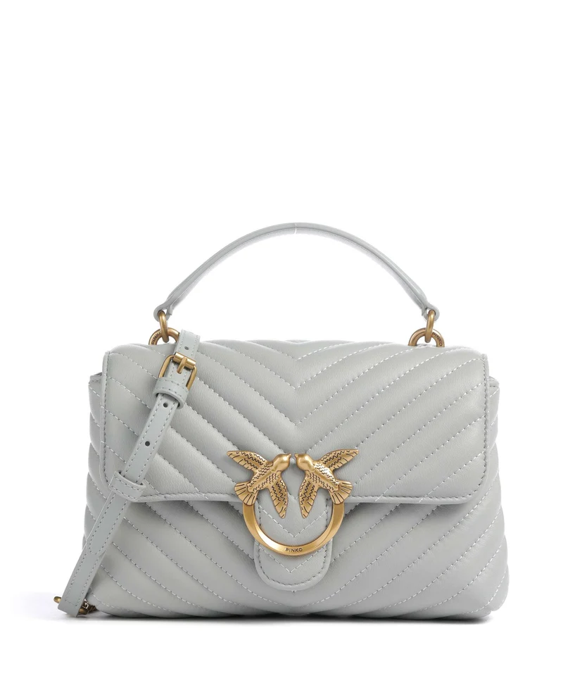 Pinko Love Lady Puff Mini Handtasche grigio perla/antique gold