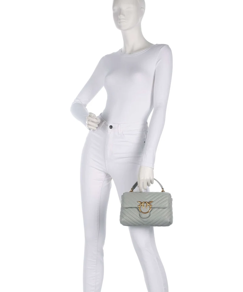 Pinko Love Lady Puff Mini Handtasche grigio perla/antique gold