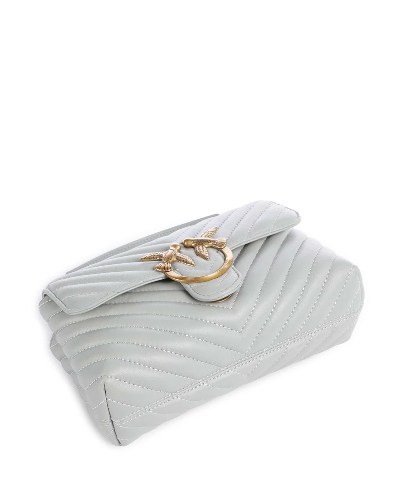 Pinko Love Lady Puff Mini Handtasche grigio perla/antique gold