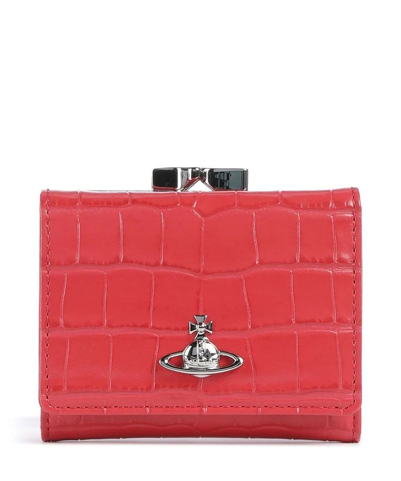 Vivienne Westwood Frame Embossed Croc Small Geldbörse coral