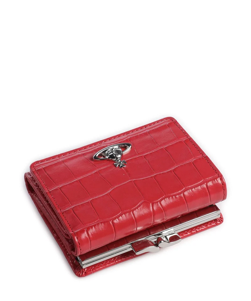 Vivienne Westwood Frame Embossed Croc Small Geldbörse coral