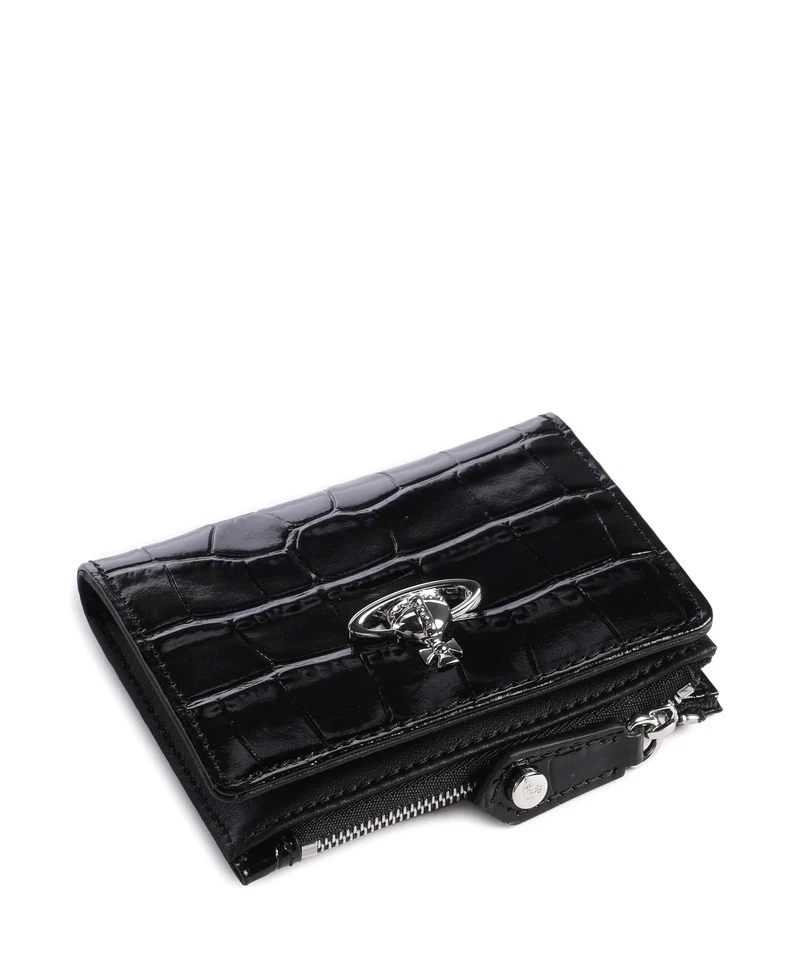 Vivienne Westwood Embossed Croc Slim Geldbörse black
