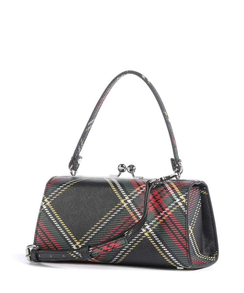 Vivienne Westwood Doll Frame Saffiano Printed XL Handtasche chelsea tartan