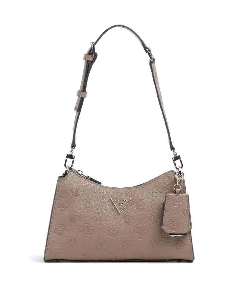 Guess Cresidia Schultertasche dark taupe logo