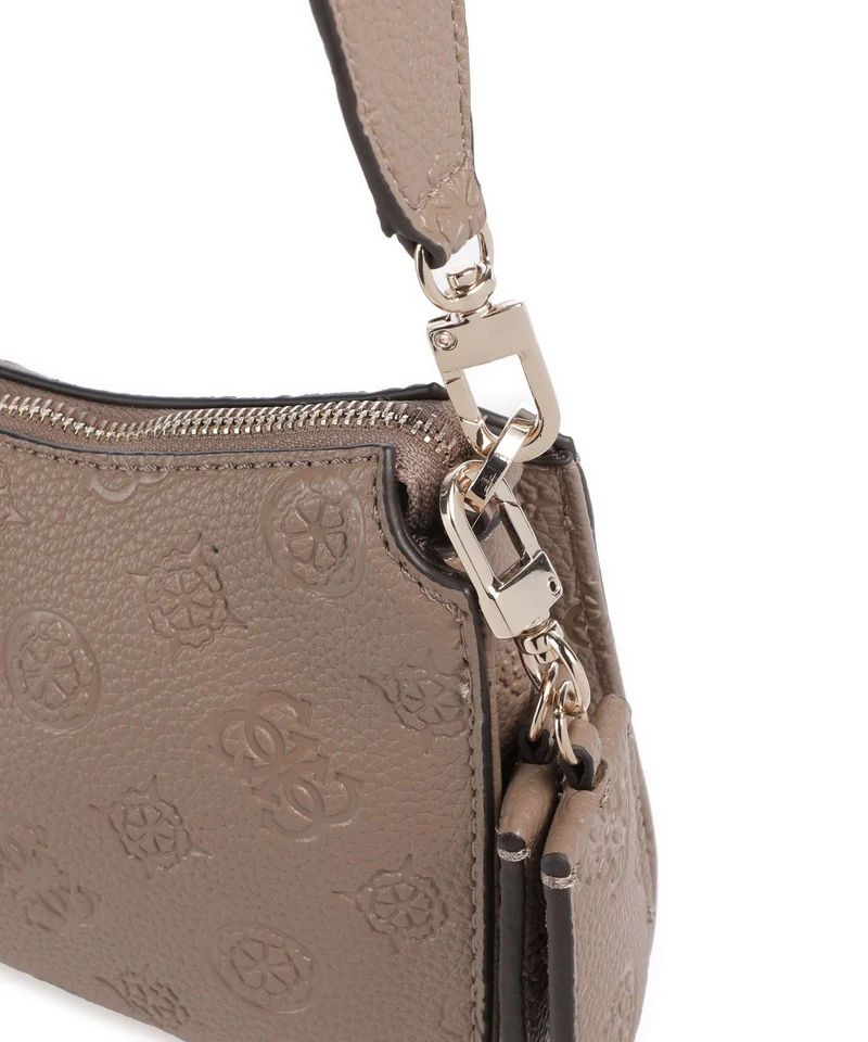 Guess Cresidia Schultertasche dark taupe logo