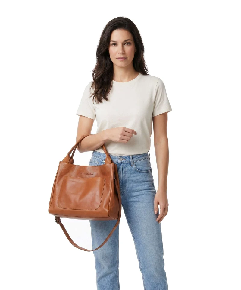 The Chesterfield Brand Wax Pull Up Cow Fioline Handtasche cognac