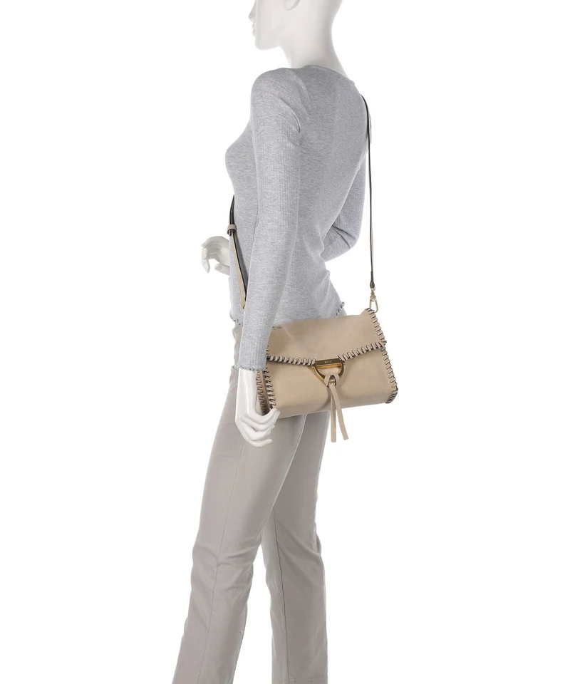 Abro Suede Temi Stitch Schultertasche natural