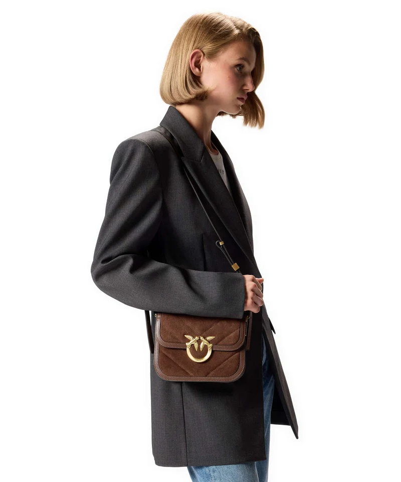 Pinko Love Box Umhängetasche marrone castano/matt gold