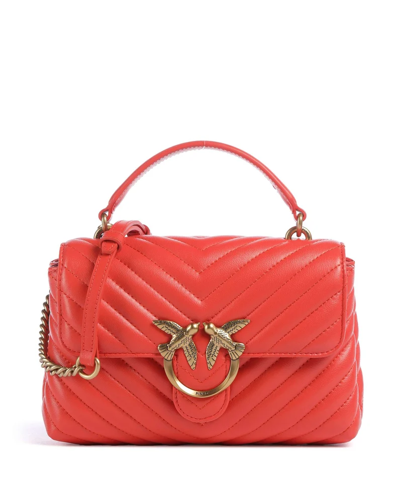 Pinko Love Lady Puff Mini Handtasche rosso mandarino/antique gold