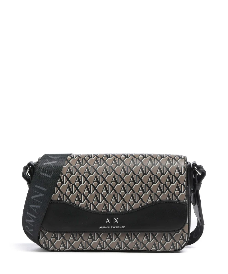 Armani Exchange Wave Monogram Umhängetasche brown bass/black