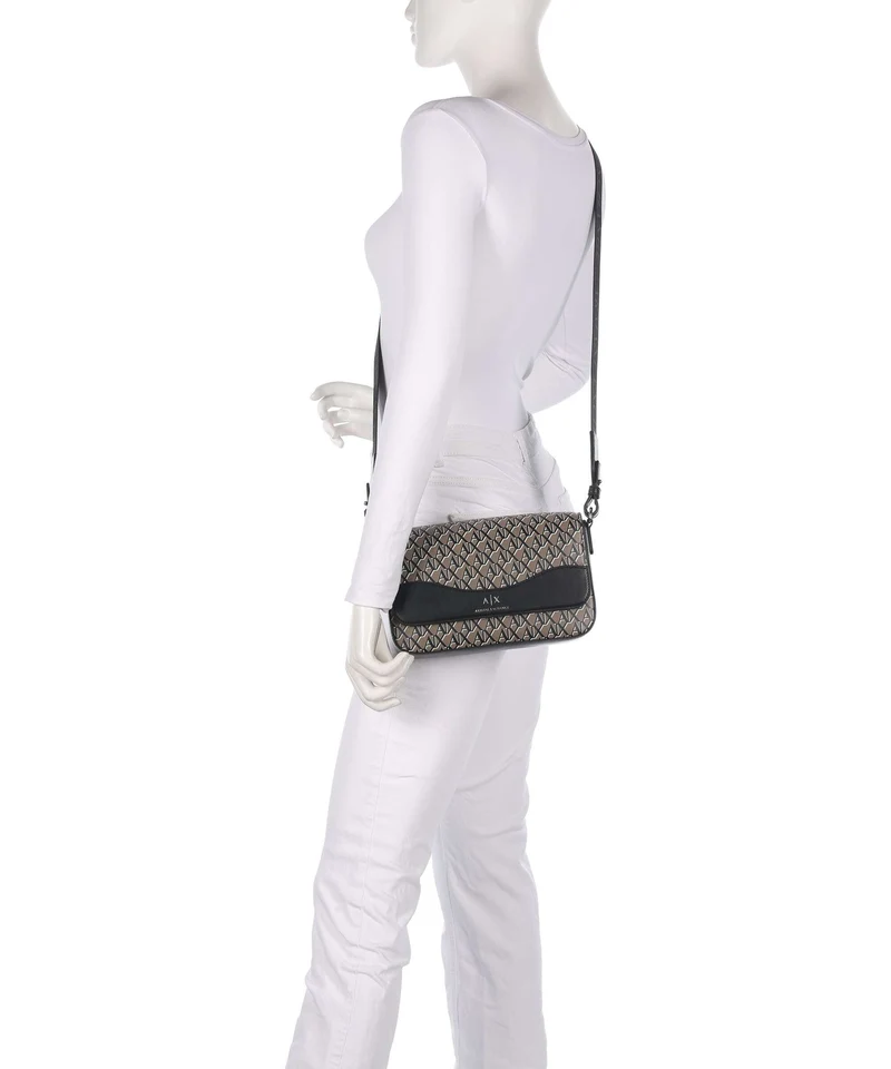 Armani Exchange Wave Monogram Umhängetasche brown bass/black