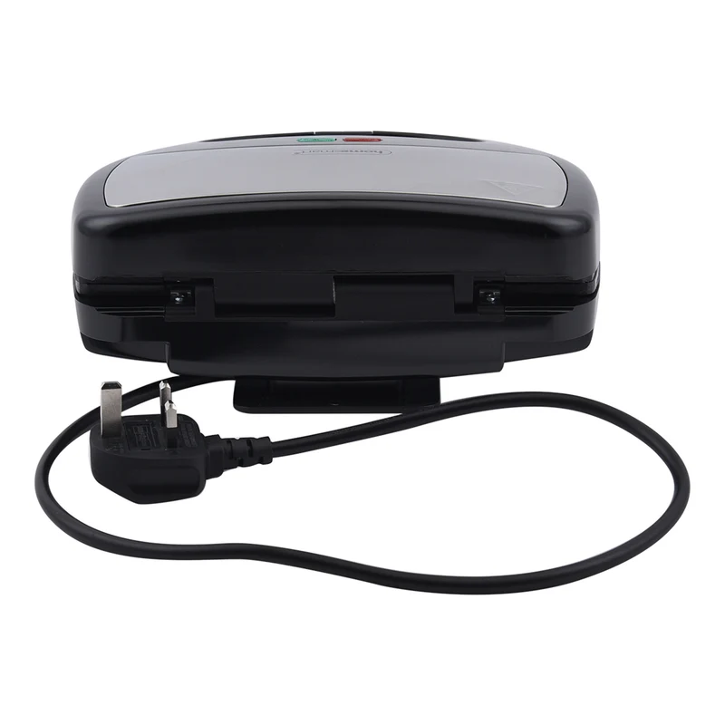HOMESMART - tragbarer Sandwichmaker mit 3 austauschbaren Einsätzen, Größe 24x23x9 cm, Schwarz