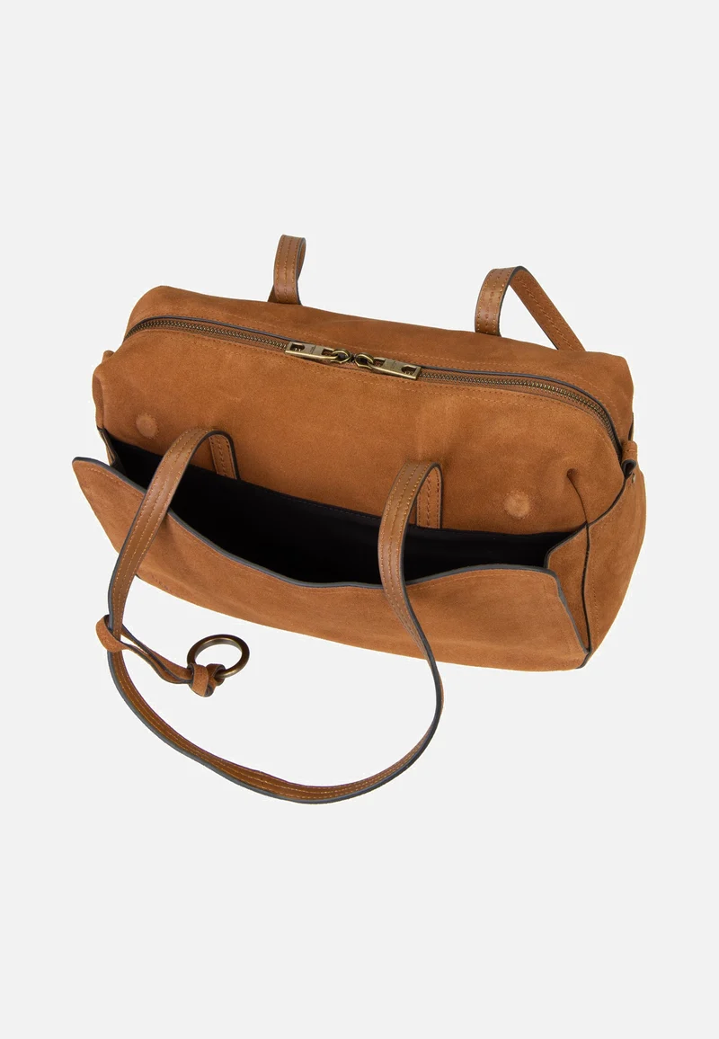 Clarice II Satchel M Hydro Suede Brown - Satchel