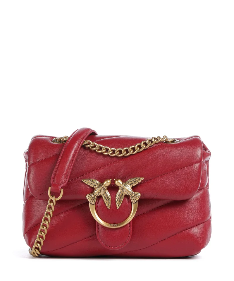 Pinko Love Puff Baby Schultertasche rosso scuro/antique gold