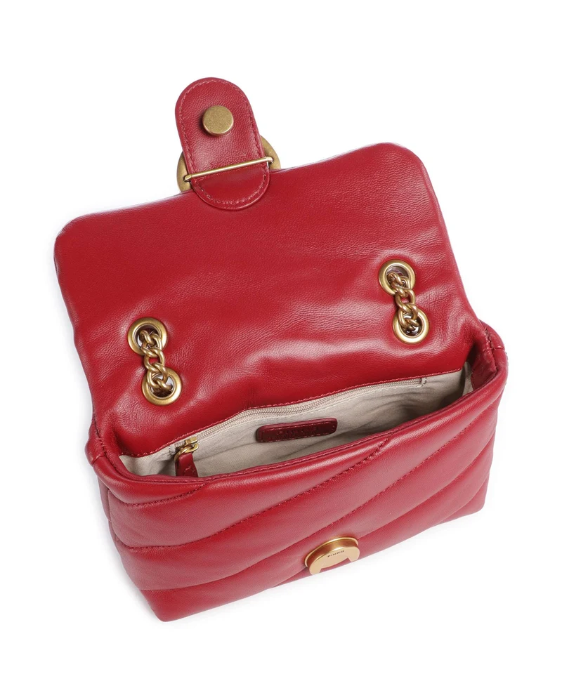 Pinko Love Puff Baby Schultertasche rosso scuro/antique gold