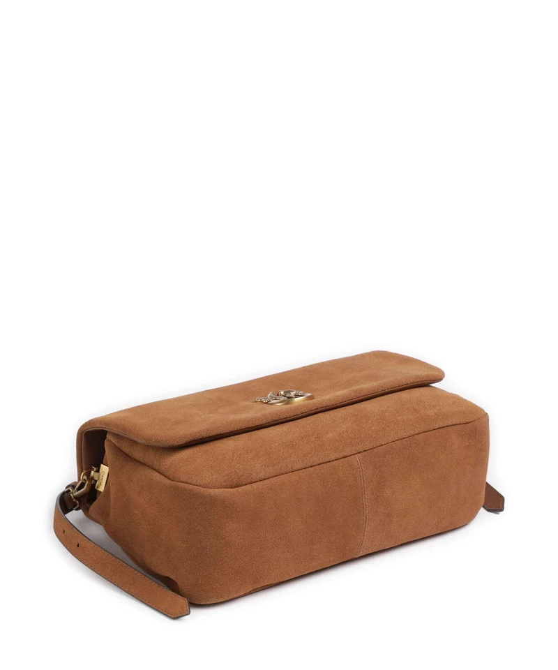 Pinko Click Soft Horizontal Schultertasche marrone/leone/antique gold