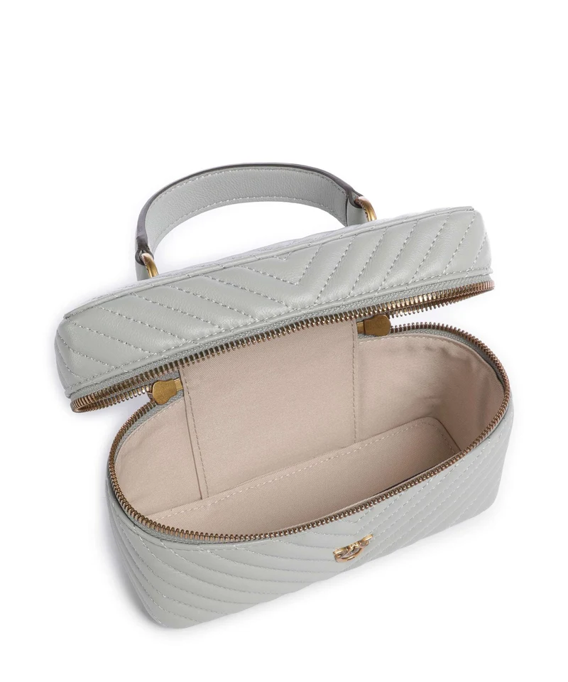 Pinko Vanity Mini Handtasche grigio perla/antique gold