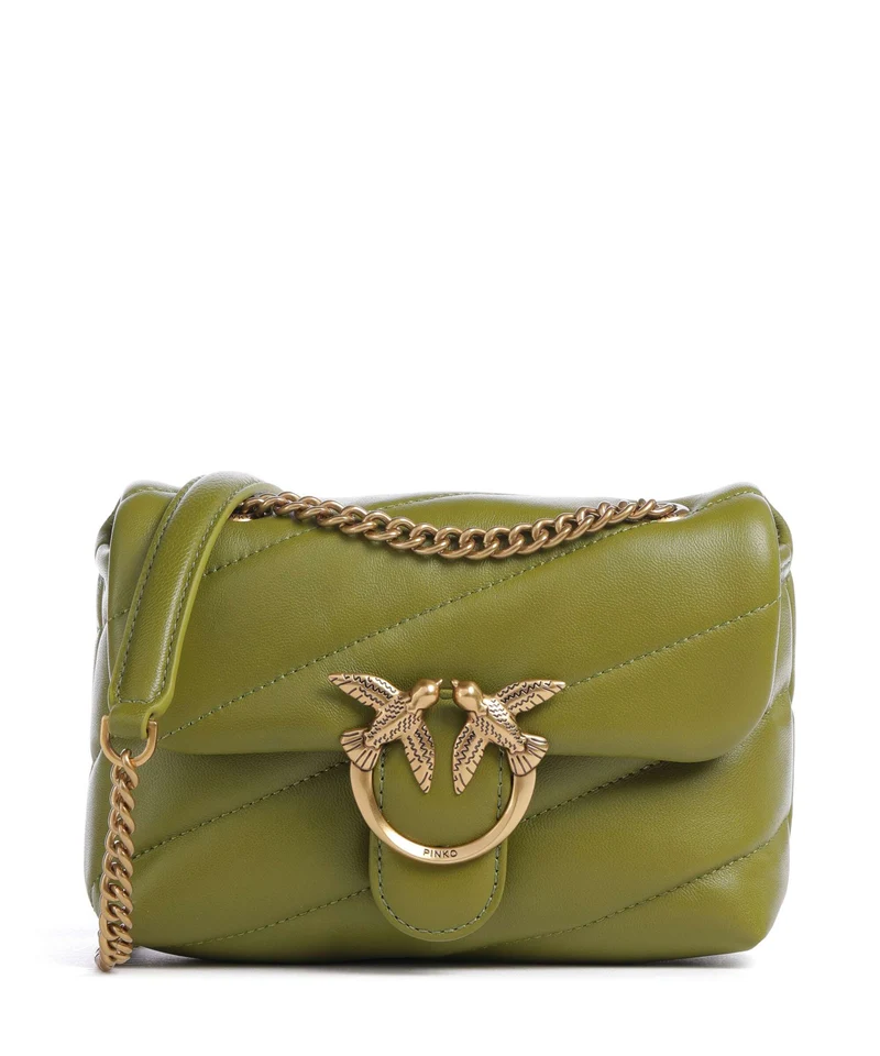 Pinko Love Puff Baby Schultertasche verde erba/antique gold