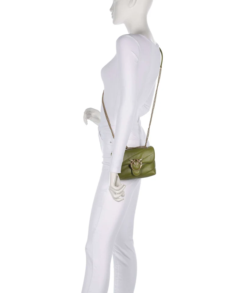 Pinko Love Puff Baby Schultertasche verde erba/antique gold