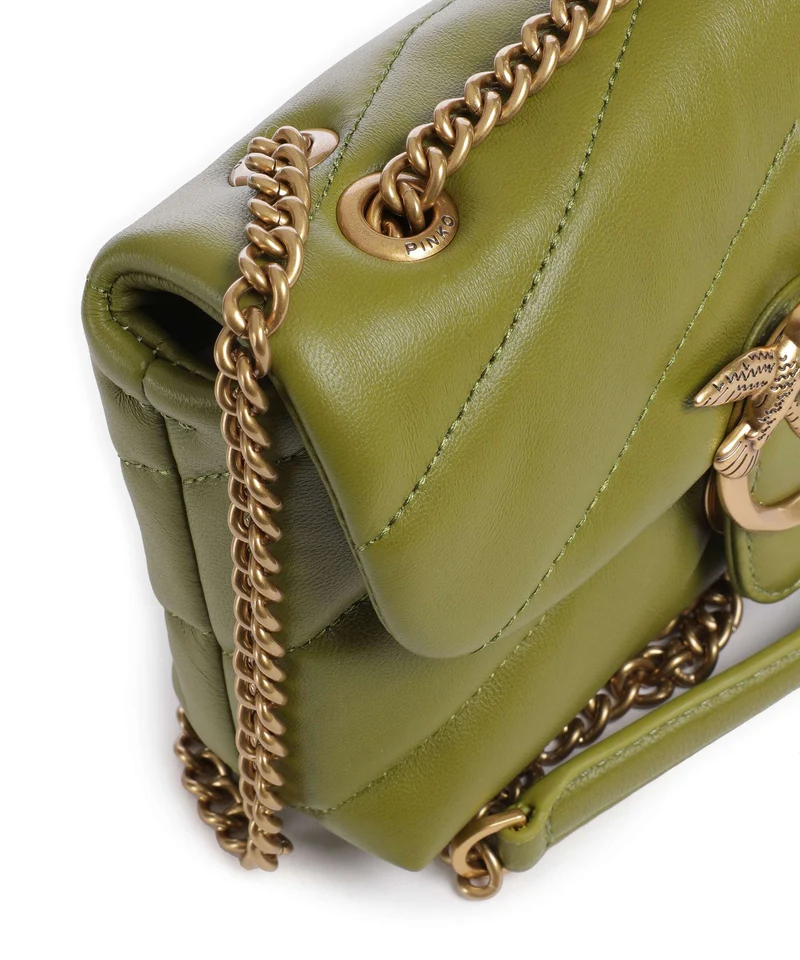 Pinko Love Puff Baby Schultertasche verde erba/antique gold