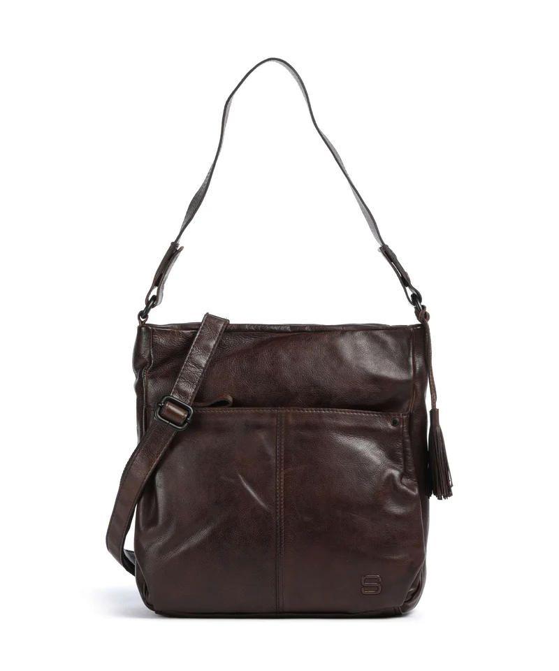 Spikes & Sparrow Apache Saar Schultertasche dark brown