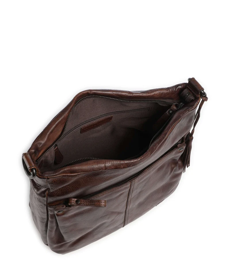Spikes & Sparrow Apache Saar Schultertasche dark brown