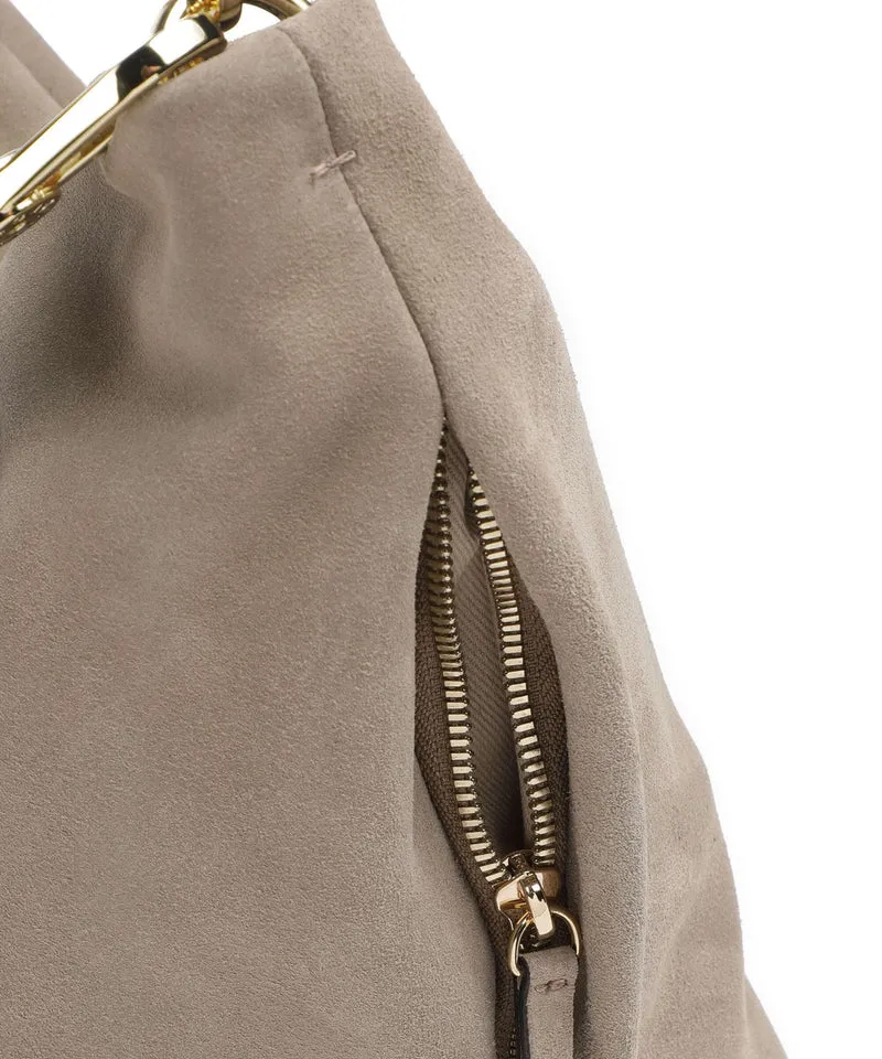 Abro Suede Ebony Beuteltasche siena