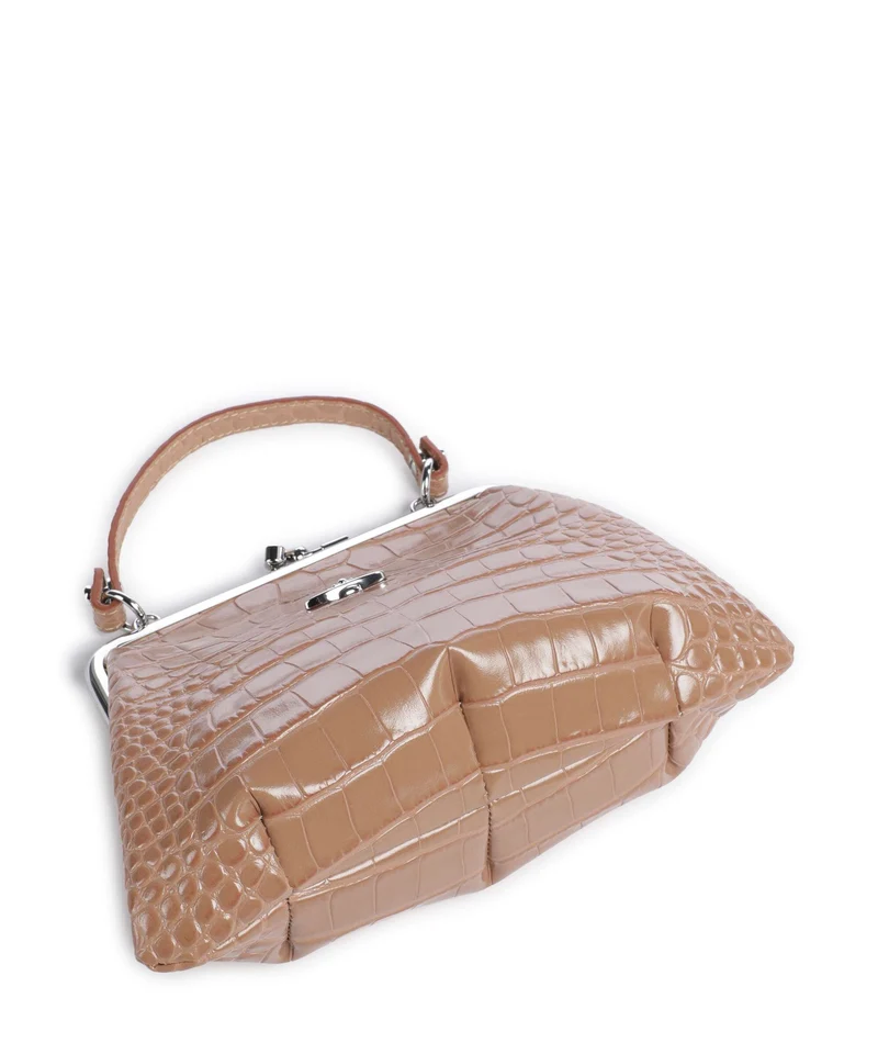Vivienne Westwood Granny Frame Embossed Croc Handtasche dusty pink