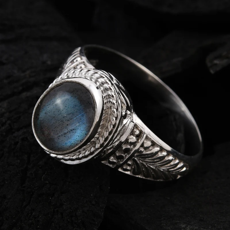 Royal Bali Kollektion - Labradorit Ring, 925 Silber ca. 3,15 ct