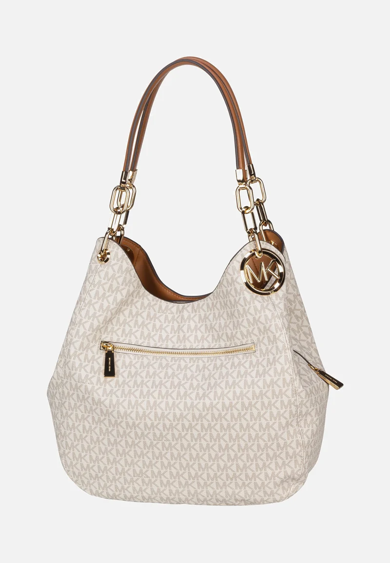 Lillie Large Chain Shoulder Tote MK Signature Vanilla/Acorn - Hobo Bag
