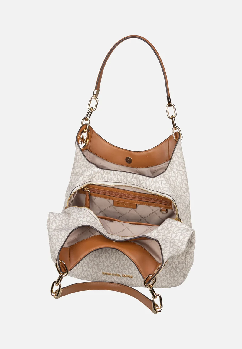 Lillie Large Chain Shoulder Tote MK Signature Vanilla/Acorn - Hobo Bag