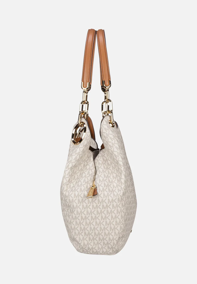 Lillie Large Chain Shoulder Tote MK Signature Vanilla/Acorn - Hobo Bag