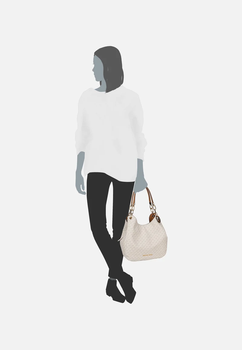 Lillie Large Chain Shoulder Tote MK Signature Vanilla/Acorn - Hobo Bag