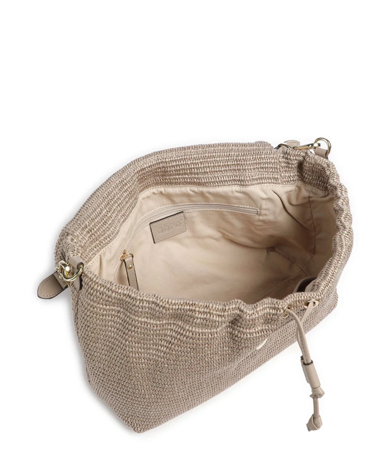 Abro Raffia Classica Temi Large Schultertasche siena