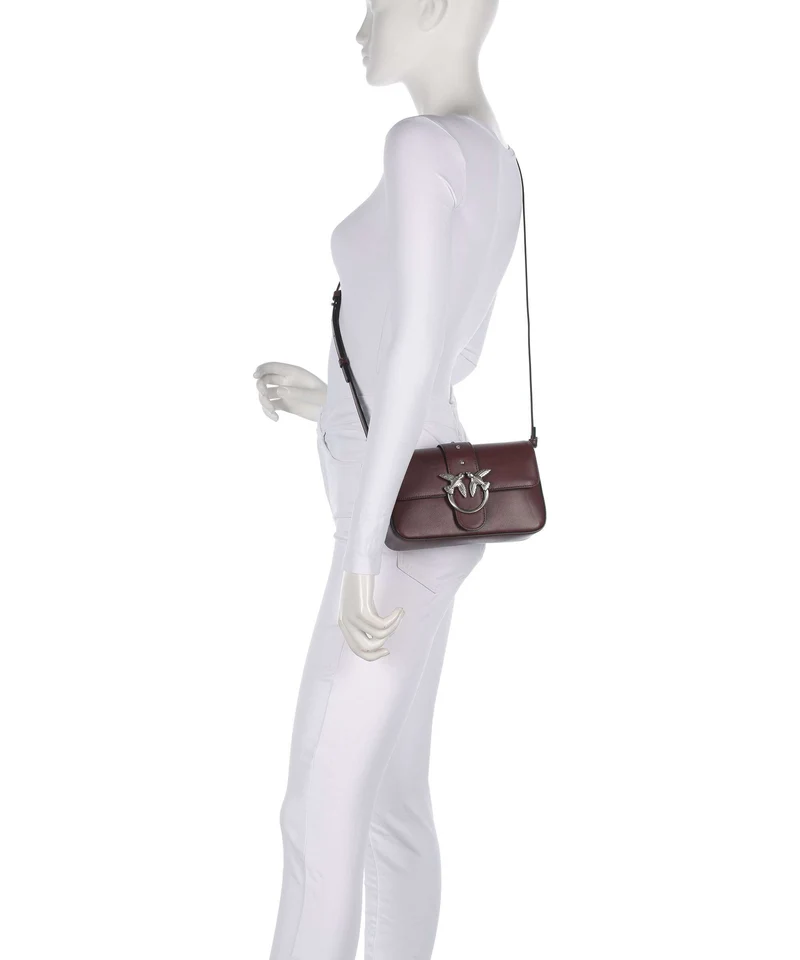 Pinko Love One Mini Slouchy Schultertasche burgundy wine/old silver