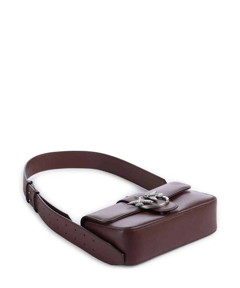 Pinko Love One Mini Slouchy Schultertasche burgundy wine/old silver